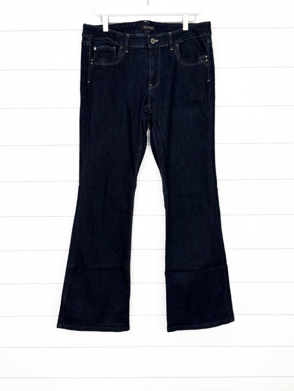 White House Black Market Flare Leg Dark Wash Denim Jeans 12 Regular